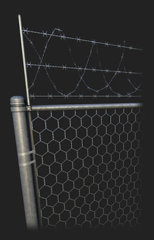 Modular Hexlink Fence - 1x1024x2048 Diffuse, Normal, and  Specular, 2x256² Diffuse, Normal and Alpha and 1x512x128 Diffuse, Normal and Alpha (resized by 50%)